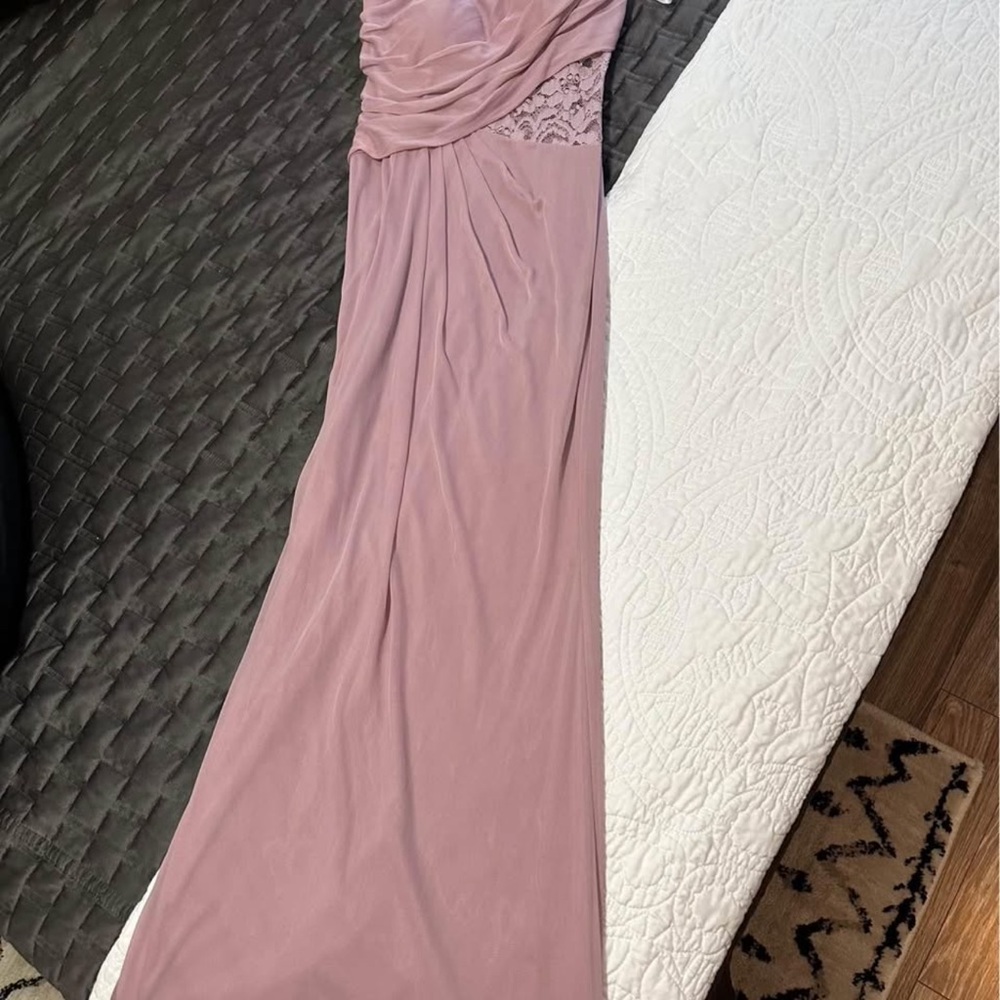 David's Bridal One Shoulder Pink Dress